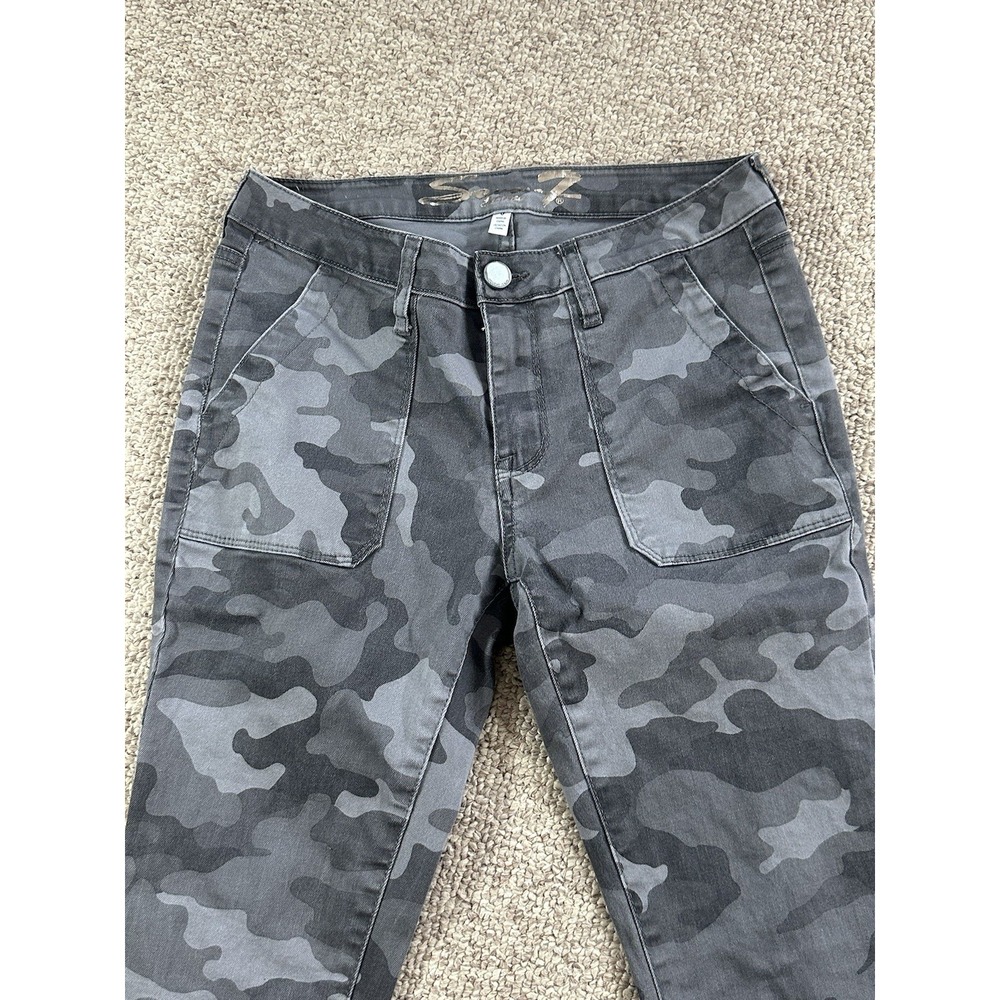 Seven Utility Ankle Skinny Women's Jeans Size 6(Actual 32x27) Camo Y2K Military - Picture 2 of 16